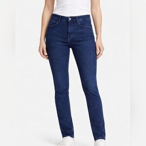 NYDJ Womens Sheri Slim Dark Blue Slim Straight Leg Jeans Size 18 Plus High Rise